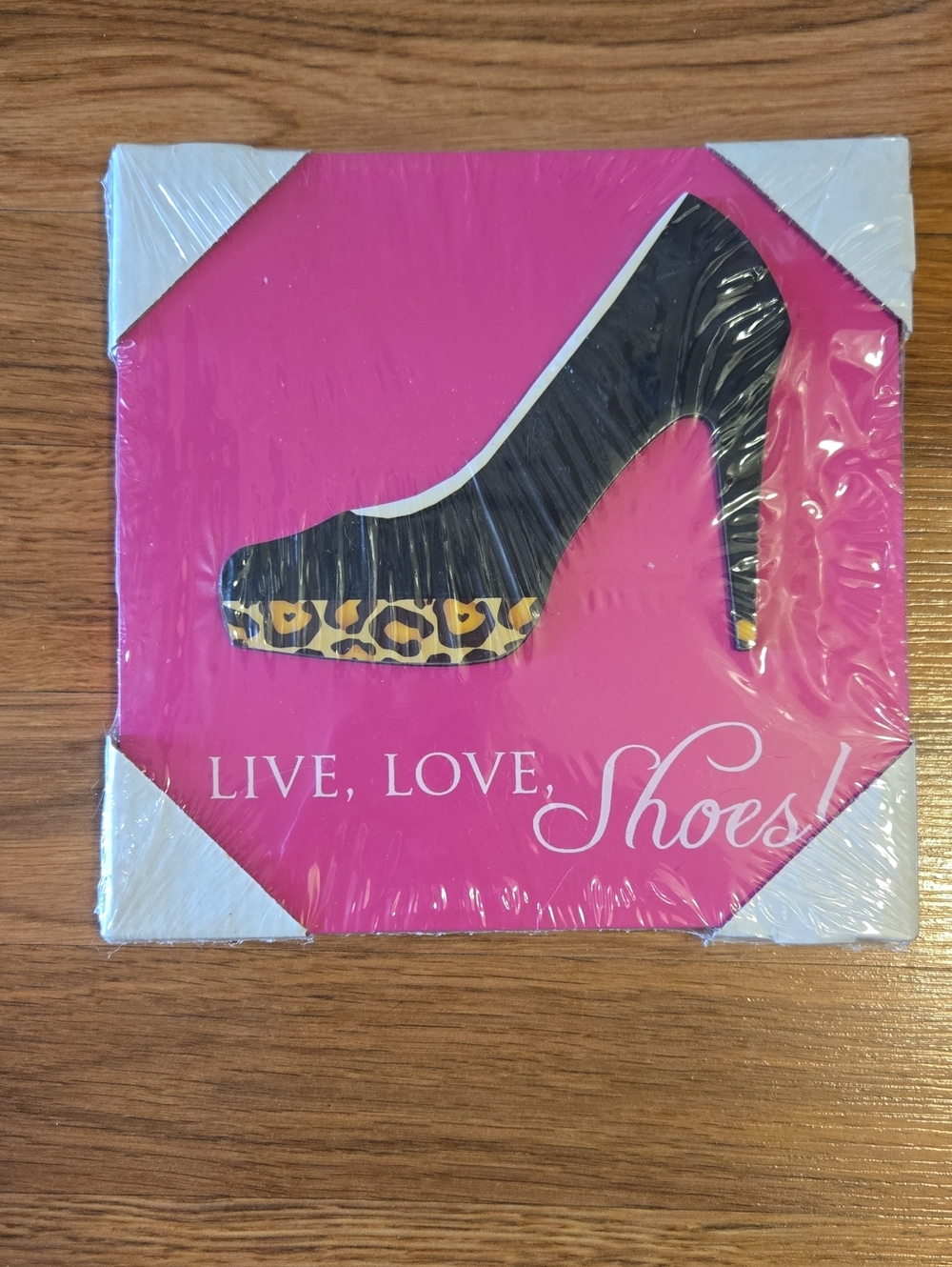 Live, Love, Shoes! Pink Decorative Wall Art